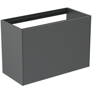 Picture of IDEAL STANDARD Conca 80cm wall hung short projection washbasin unit with 1 external drawer & 1 internal drawer, no worktop, matt anthracite #T3994Y2 - Matt Anthracite