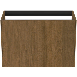 Picture of IDEAL STANDARD Conca 80cm wall hung short projection washbasin unit with 1 external drawer & 1 internal drawer, no worktop, dark walnut #T3994Y5 - Dark Walnut