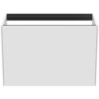 Picture of IDEAL STANDARD Conca 80cm wall hung short projection washbasin unit with 1 external drawer & 1 internal drawer, no worktop, matt white #T3994Y1 - Matt White