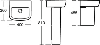 IDEAL STANDARD Eurovit Plus Wandsäule Weiß (Alpin) T426701