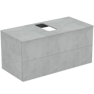 IDEAL STANDARD Adapto Waschtischunterschrank 1050x505mm, mit 2 Push-Pull Auszügen, mit Waschtischplatte #U8597FX - Stein Dekor