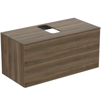 IDEAL STANDARD Adapto Waschtischunterschrank 1050x505mm, mit 2 Push-Pull Auszügen, mit Waschtischplatte #U8597FW - Walnuss Dekor