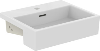 Зображення з  IDEAL STANDARD Extra semi-recessed washbasin 500x420mm, with 1 tap hole, with overflow hole (slotted) #T3735MA - White (Alpine) with Ideal Plus