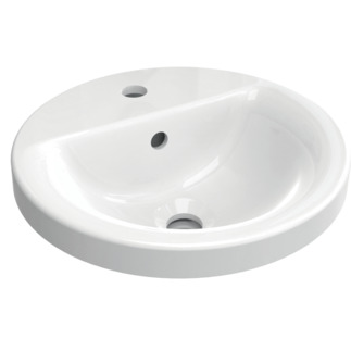 IDEAL STANDARD Connect Einbauwaschtisch 380x380mm, mit 1 Hahnloch, mit Überlaufloch (rund) _ Weiß (Alpin) mit Ideal Plus #E5041MA - Weiß (Alpin) mit Ideal Plus