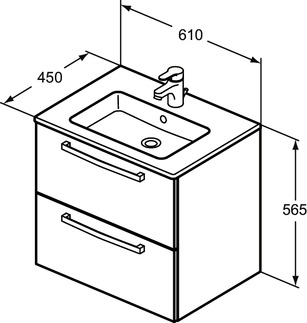 IDEAL STANDARD Eurovit Waschtisch-Paket #K2979WG - Hochglanz weiß lackiert