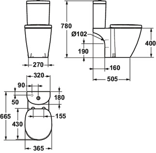 Picture of IDEAL STANDARD Connect cistern _ White (Alpine) with Ideal Plus #E7856MA - White (Alpine) with Ideal Plus