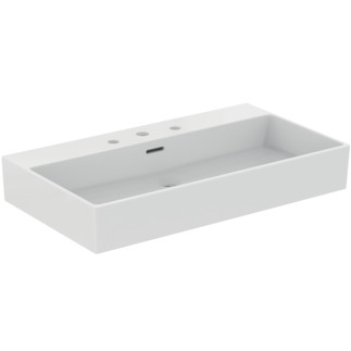 IDEAL STANDARD Extra 80cm washbasin, 3 tapholes with overflow, ground #T390001 - White resmi