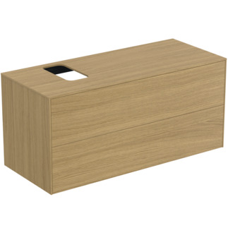 Picture of IDEAL STANDARD Conca 120cm wall hung washbasin unit with 2 drawers, bespoke cutout, light oak #T3944Y6 - Light Oak
