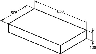 IDEAL STANDARD Adapto Konsole 850x505mm #U8407WG - Hochglanz weiß lackiert
