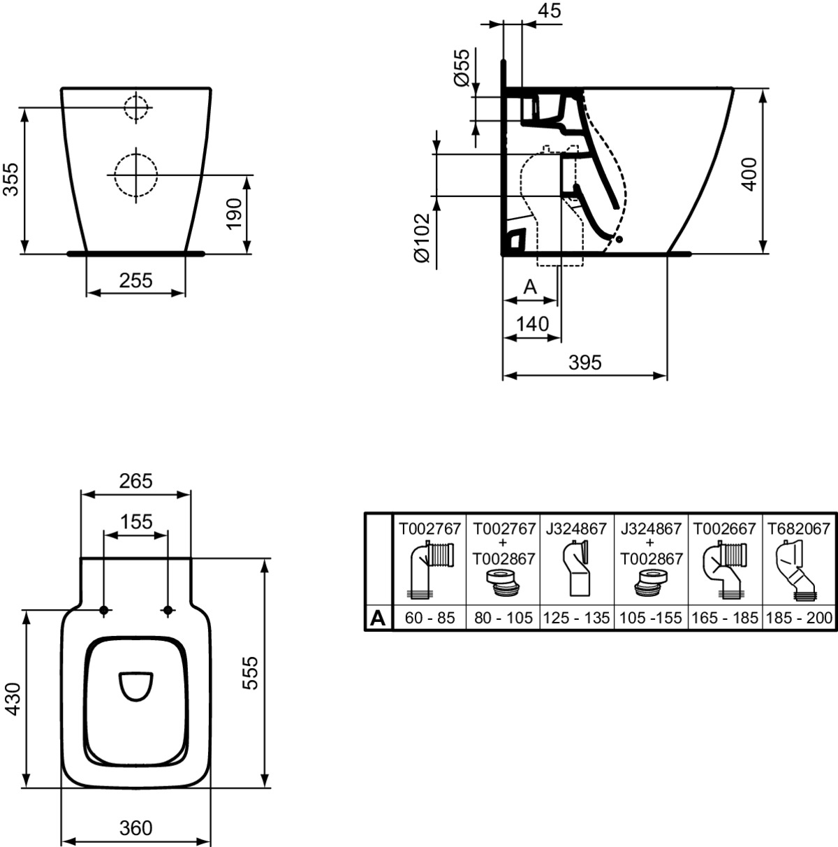 IDEAL STANDARD Strada II Standtiefspül-WC mit AquaBlade Technologie _ Weiß (Alpin) #T296801 - Weiß (Alpin)