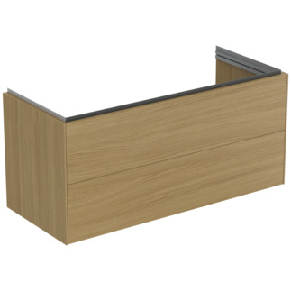 Picture of IDEAL STANDARD Conca 120cm wall hung vanity unit with 2 drawers, light oak #T4576Y6 - Light Oak