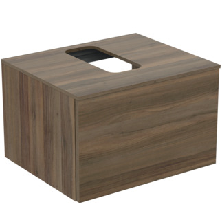 IDEAL STANDARD Adapto Waschtischunterschrank 600x505mm, mit 1 Push-Pull Auszug, mit Waschtischplatte #U8594FW - Walnuss Dekor