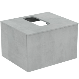 IDEAL STANDARD Adapto Waschtischunterschrank 600x505mm, mit 1 Push-Pull Auszug, mit Waschtischplatte #U8594FX - Stein Dekor