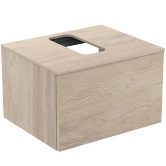 IDEAL STANDARD Adapto Waschtischunterschrank 600x505mm, mit 1 Push-Pull Auszug, mit Waschtischplatte #U8594FF - Pinie hell Dekor