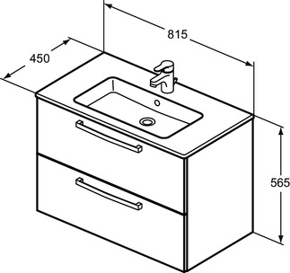 Picture of IDEAL STANDARD Eurovit Plus washbasin package #K2978OS - light oak decor