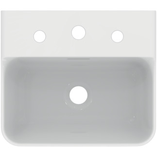 Зображення з  IDEAL STANDARD Conca wash-hand basin 400x350mm, with 3 tap holes, with overflow hole (slotted) _ White (Alpine) with Ideal Plus #T3810MA - White (Alpine) with Ideal Plus