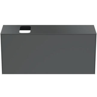 Picture of IDEAL STANDARD Conca 120cm wall hung short projection washbasin unit with 1 external drawer & 1 internal drawer, bespoke cutout, matt anthracite #T3938Y2 - Matt Anthracite