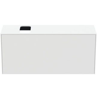 Picture of IDEAL STANDARD Conca 120cm wall hung short projection washbasin unit with 1 external drawer & 1 internal drawer, bespoke cutout, matt white #T3938Y1 - Matt White