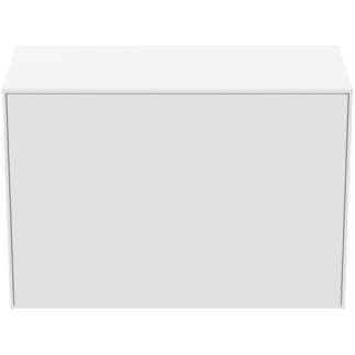 Picture of IDEAL STANDARD Conca 80cm wall hung short projection washbasin unit with 1 external drawer & 1 internal drawer, no cutout, matt white #T4318Y1 - Matt White