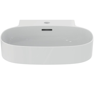 IDEAL STANDARD Linda X 50cm washbasin, 1 taphole with overflow, ground base for furniture, white #T498101 - White resmi