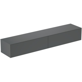 IDEAL STANDARD Conca 240cm wall hung washbasin unit with 2 drawers, no cutout, matt anthracite #T4335Y2 - Matt Anthracite resmi