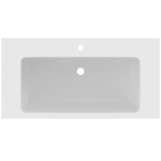 Picture of IDEAL STANDARD i.life B furniture washbasin 1010x515mm, with 1 tap hole, with overflow hole (round) _ White (Alpine) with Ideal Plus #T4603MA - White (Alpine) with Ideal Plus