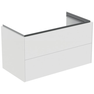 Picture of IDEAL STANDARD Conca 100cm wall hung vanity unit with 2 drawers, matt white #T4575Y1 - Matt White