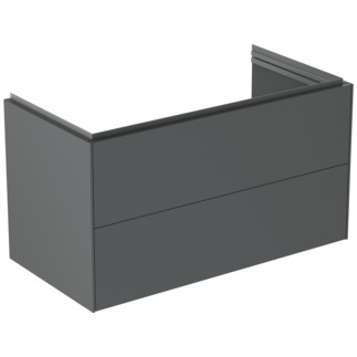 Picture of IDEAL STANDARD Conca 100cm wall hung vanity unit with 2 drawers, matt anthracite #T4575Y2 - Matt Anthracite