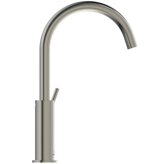 IDEAL STANDARD Joy basin mixer without pop-up waste, high spout, 169 mm projection #BC778GN - stainless steel resmi