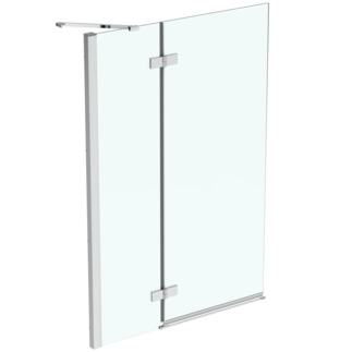 IDEAL STANDARD IS i.life 1000 2 panel bathscreen 400 + 600 left Hand with Idealclean clear glass - bright silver finish #T4887EO - Bright Silver resmi