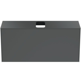 Picture of IDEAL STANDARD Conca 120cm wall hung short projection washbasin unit with 1 external drawer & 1 internal drawer, centre cutout, matt anthracite #T3937Y2 - Matt Anthracite