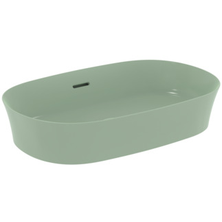IDEAL STANDARD Ipalyss Schale 600x380mm, ohne Hahnloch, mit Überlaufloch (geschlitzt) #E1397X9 - Salbeigrün