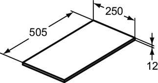 IDEAL STANDARD Adapto Waschtischplatte 250x505mm #U8410WG - Hochglanz weiß lackiert