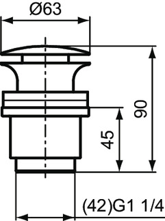 Bild von IDEAL STANDARD Push-Open-Ventil #J3746AA - Chrom