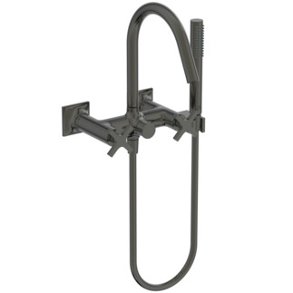 Picture of IDEAL STANDARD Joy Neo dual control exposed bath shower mixer with cross handles and shower set, magnetic grey #BD162A5 - Magnetic Grey