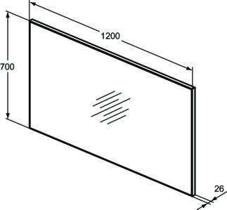 IDEAL STANDARD MIRROR&LIGHT - Spiegel 1200x26x700 mm in neutral #T3359BH - Neutral