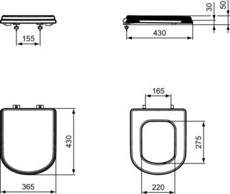 Bild von IDEAL STANDARD Calla WC-Sitz mit Softclosing, Sandwich #E251801 - Weiß (Alpin)