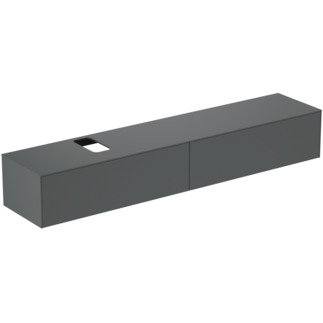 Picture of IDEAL STANDARD Conca 240cm wall hung washbasin unit with 2 drawers, no worktop, matt anthracite #T4334Y2 - Matt Anthracite