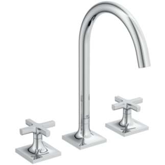Picture of IDEAL STANDARD Joy Neo 3-hole basin mixer without pop-up waste, projection 168mm #BD145AA - chrome