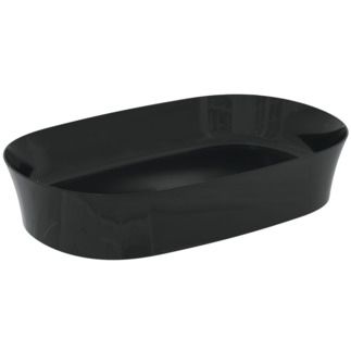 IDEAL STANDARD Ipalyss Schale 600x380mm, ohne Hahnloch, ohne Überlauf #E1396V2 - Schwarz glänzend