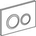 Bild von GEBERIT Sigma21 Betätigungsplatte für 2-Mengen-Spülung, Metallfarbe verchromt #115.884.JL.1 - Grundplatte und Designringe: verchromt Deckplatte und Tasten: sand-grau