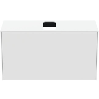 Picture of IDEAL STANDARD Conca 100cm wall hung short projection washbasin unit with 1 external drawer & 1 internal drawer, centre cutout, matt white #T3936Y1 - Matt White