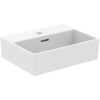 Picture of IDEAL STANDARD Extra wash-hand basin 450x350mm, with 1 tap hole, with overflow hole (slotted) #T3732V1 - Silk white