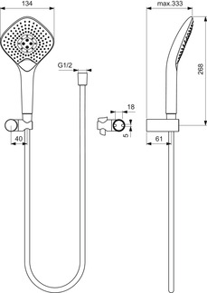 IDEAL STANDARD Idealrain Evo Jet Handbrause-Set Aufputz #B2460AA - Chrom
