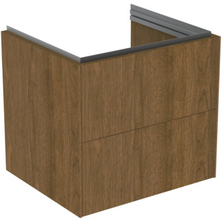 Picture of IDEAL STANDARD Conca 60cm wall hung vanity unit with 2 drawers, dark walnut #T4573Y5 - Dark Walnut