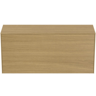 Picture of IDEAL STANDARD Conca 120cm wall hung short projection washbasin unit with 1 external drawer & 1 internal drawer, no cutout, light oak #T4320Y6 - Light Oak