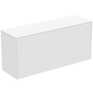 Picture of IDEAL STANDARD Conca 120cm wall hung short projection washbasin unit with 1 external drawer & 1 internal drawer, no cutout, matt white #T4320Y1 - Matt White