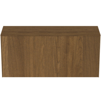 εικόνα του IDEAL STANDARD Conca 120cm wall hung short projection washbasin unit with 1 external drawer & 1 internal drawer, no cutout, dark walnut #T4320Y5 - Dark Walnut