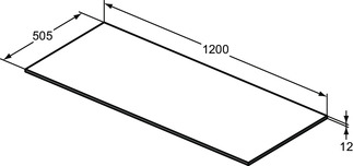 IDEAL STANDARD Adapto Waschtischplatte 1200x505mm #U8417FF - Pinie hell Dekor