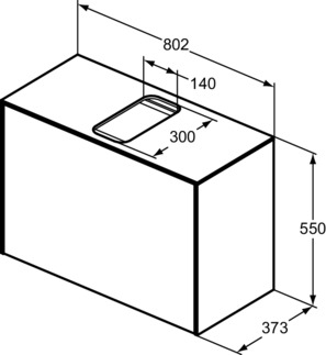 Obrázek IDEAL STANDARD Toaletní skříňka Conca 802x373 mm, s 1 výsuvnou deskou push-pull, s umyvadlovou deskou #T3935Y6 - světlý dub